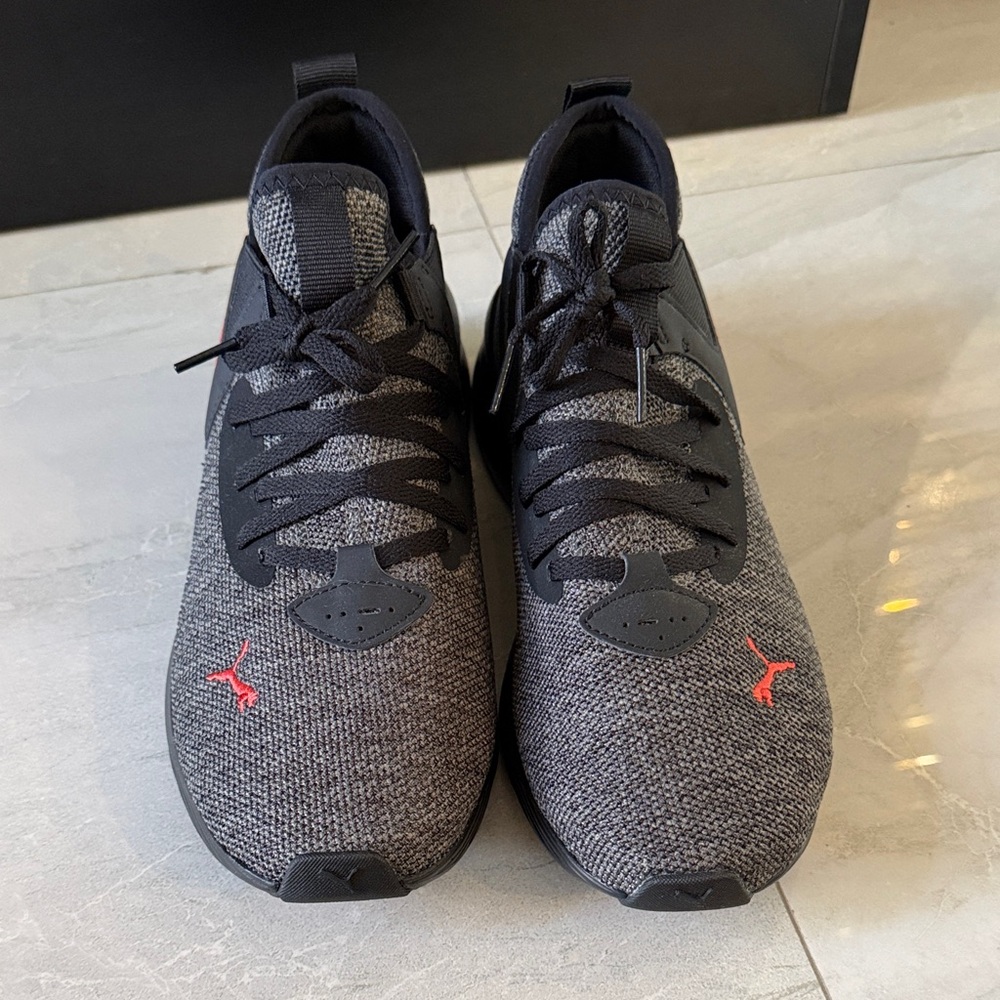 PUMA Gray and Black Athletic Sneakers